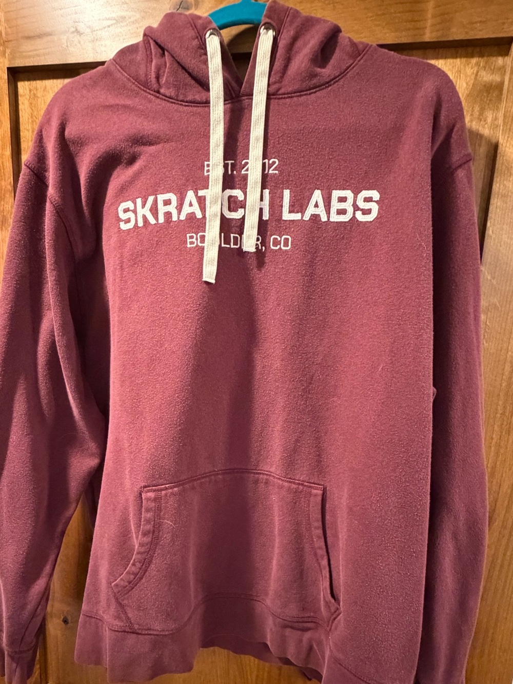 League Maroon Hooded Sweatshirt with Cream Drawstrings